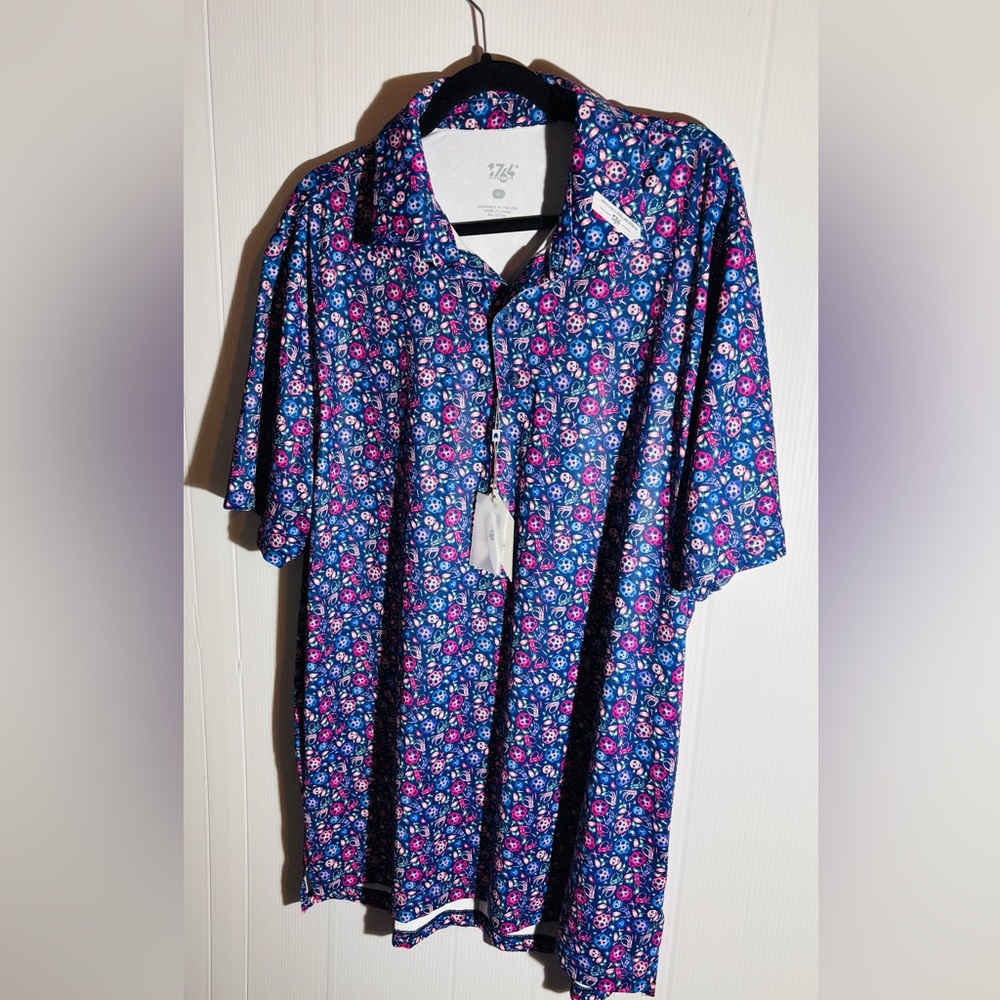 NWT Par4 Golf  Blue Men's Casual Shirt size XL